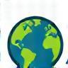 Planet earth with a leaf icon symbolizing eco-friendliness
