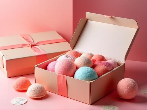 AuraBloom bath bombs elegantly presented in a special offer gift box